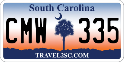SC license plate CMW335
