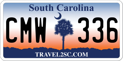 SC license plate CMW336