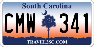 SC license plate CMW341