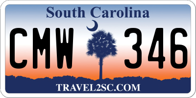 SC license plate CMW346