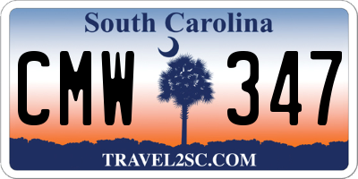 SC license plate CMW347
