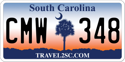 SC license plate CMW348