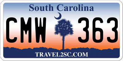 SC license plate CMW363