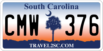 SC license plate CMW376