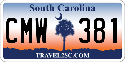 SC license plate CMW381