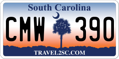 SC license plate CMW390