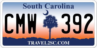 SC license plate CMW392