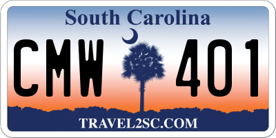 SC license plate CMW401