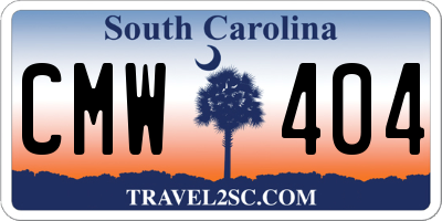 SC license plate CMW404