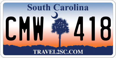 SC license plate CMW418