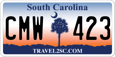 SC license plate CMW423