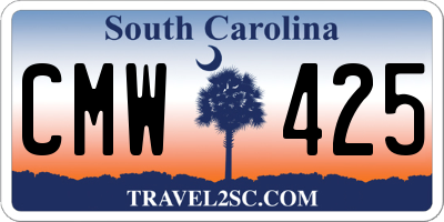 SC license plate CMW425