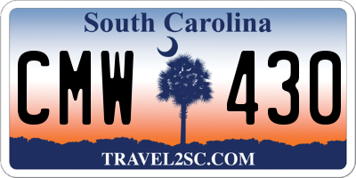 SC license plate CMW430