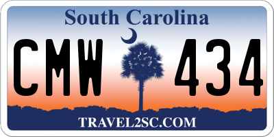 SC license plate CMW434