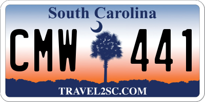 SC license plate CMW441