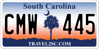 SC license plate CMW445