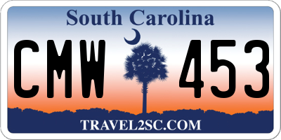 SC license plate CMW453
