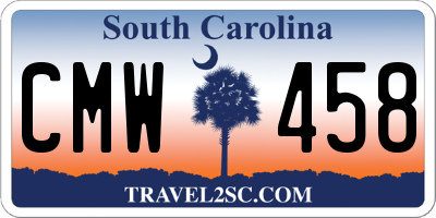 SC license plate CMW458