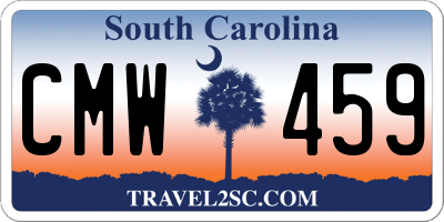 SC license plate CMW459