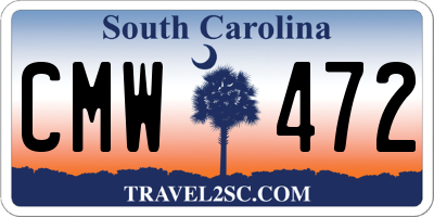SC license plate CMW472