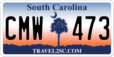 SC license plate CMW473