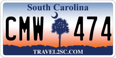 SC license plate CMW474