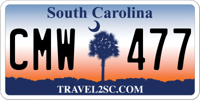 SC license plate CMW477