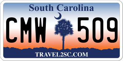SC license plate CMW509