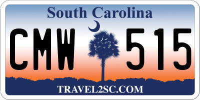 SC license plate CMW515