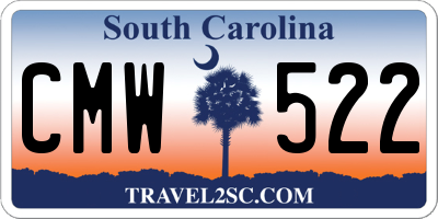 SC license plate CMW522