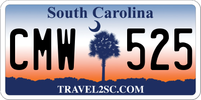 SC license plate CMW525