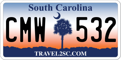 SC license plate CMW532