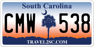 SC license plate CMW538