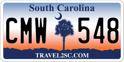 SC license plate CMW548