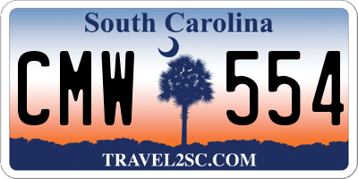 SC license plate CMW554