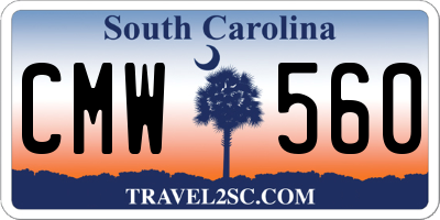 SC license plate CMW560