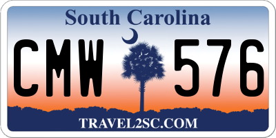SC license plate CMW576
