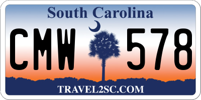 SC license plate CMW578