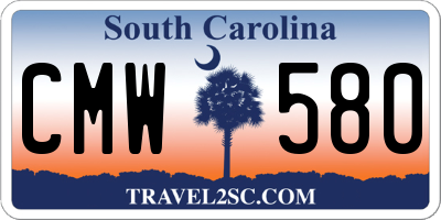 SC license plate CMW580