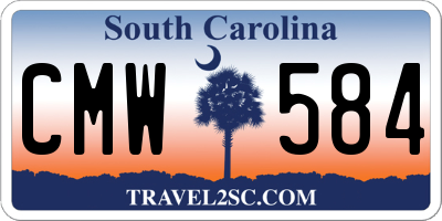 SC license plate CMW584