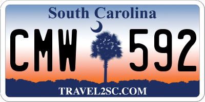 SC license plate CMW592