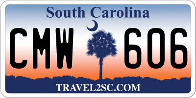 SC license plate CMW606