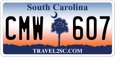 SC license plate CMW607