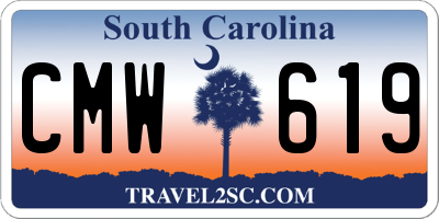 SC license plate CMW619