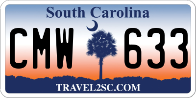 SC license plate CMW633
