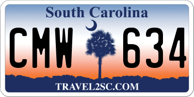 SC license plate CMW634
