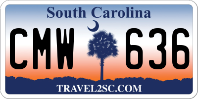 SC license plate CMW636