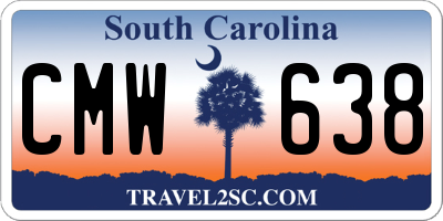 SC license plate CMW638