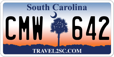 SC license plate CMW642