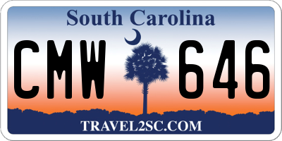 SC license plate CMW646